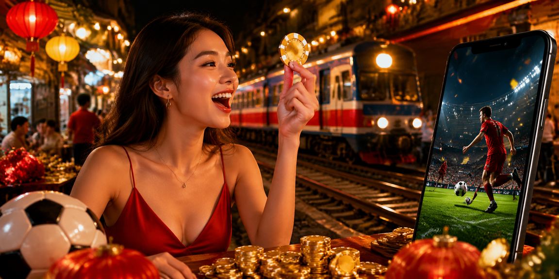 Người dùng Hà Nội đặt cược bóng đá qua điện thoại tại khu chợ đêm sôi động