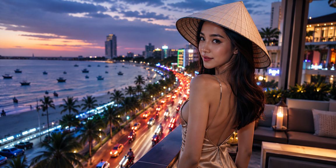 Người chơi tại Mũi Né thư giãn bên bờ biển và truy cập casino trực tuyến qua điện thoại